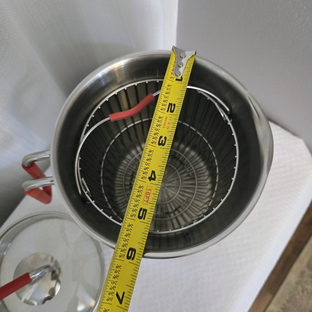 Kuhn Rikon 12 Cup 4th Burner Pot W Basket Silicone Lid Stainless Steel Steamer - Picture 8 of 8
